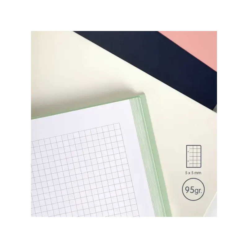 Milan Serie 1918 Pack de 4 Cuadernos Espiral Formato A5 Cuadricula 5x5mm - 80 Hojas de 95 gr/m2 - Microperforado, 2 Taladros - C