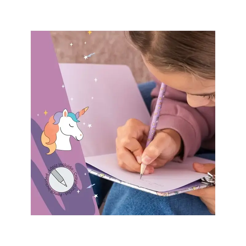 Miquel Rius Back2Fun Diario Secreto Holografico Unicornio - Cierre con Candado - Lapiz Incluido | Ahorro Imprimiendo