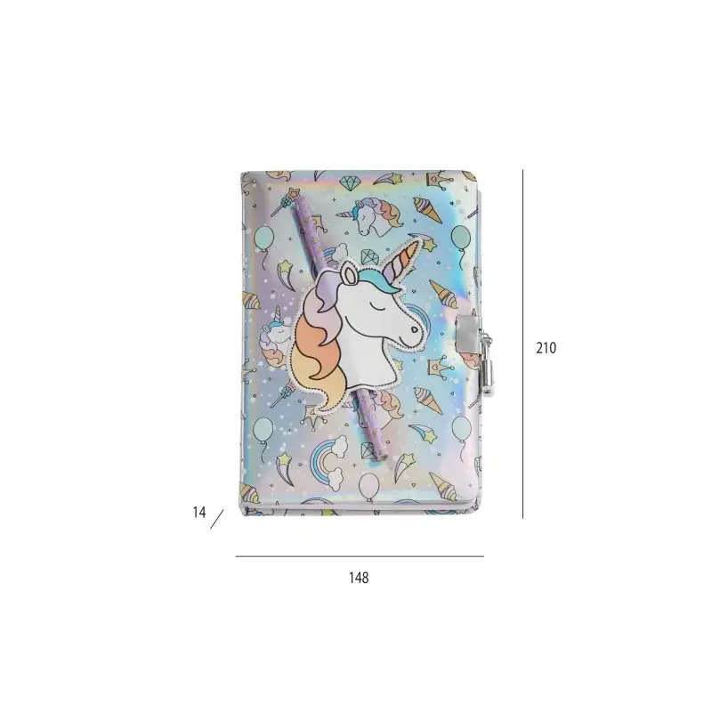 Miquel Rius Back2Fun Diario Secreto Holografico Unicornio - Cierre con Candado - Lapiz Incluido | Ahorro Imprimiendo