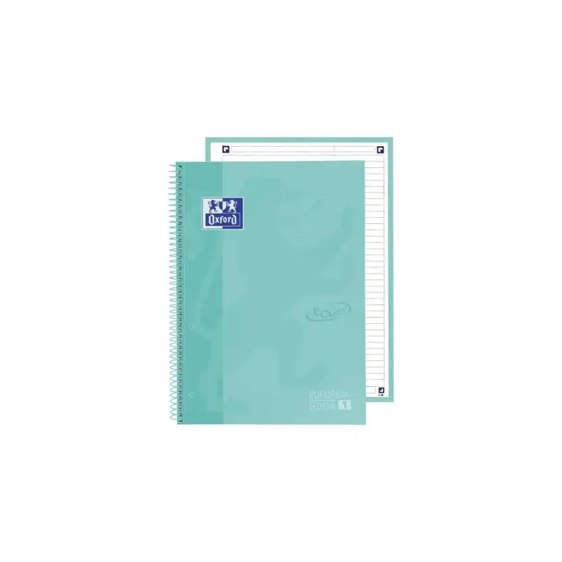 Oxford Europeanbook 1 Touch Pack de 3 Cuadernos Espiral Formato A4+ Cuadriculado 5x5mm - 80 Hojas 90gr - Tapa Extradura Tacto Su
