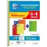 Oxford School Classic Write&Erase Pack 4+1 Fº - Cuaderno Espiral - Tapa Extradura - 1 Linea con Margen - 80 Hojas - Colores Surt