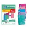 Oxford School Write&Erase Pack 4+1 de Cuaderno Espiral 80 Hojas Cuadricula 4x4 con Margen - Tapa Extradura - Colores Surtidos |