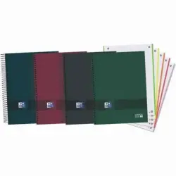 Oxford Europeanbook 5 Oxford & You Pack de 5 Cuadernos Espiral Formato A4+ Cuadriculado 5x5 - 120 Hojas Microperforadas con 4 Ta