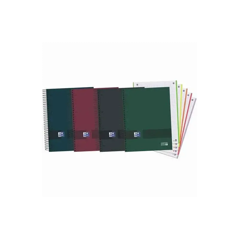 Oxford Europeanbook 5 Oxford & You Pack de 5 Cuadernos Espiral Formato A4+ Cuadriculado 5x5 - 120 Hojas Microperforadas con 4 Ta