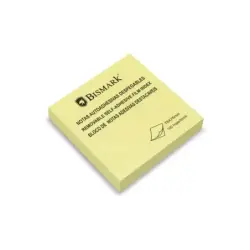 Bismark Taco de 100 Notas Adhesivas 76x76mm - Adhesion Fuerte - Facil de Usar - Color Amarillo | Ahorro Imprimiendo