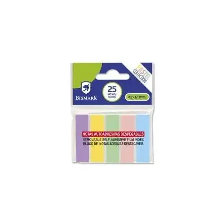 Bismark Pack de 125 Indices Adhesivos 45mm x 12mm - Colores Pastel Surtidos | Ahorro Imprimiendo