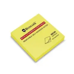 Bismark Bloc de 100 Notas Adhesivas 76x76mm - Color Amarillo Neon | Ahorro Imprimiendo