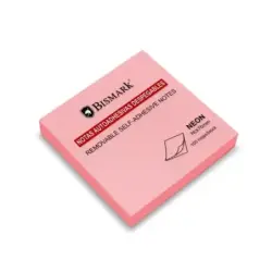 Bismark Bloc de 100 Notas Adhesivas 76x76mm - Color Rosa Neon | Ahorro Imprimiendo