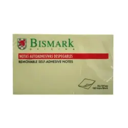 Bismark Bloc de 100 Notas Adhesivas 76x127mm - Color Amarillo | Ahorro Imprimiendo