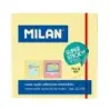 Milan Bloc de 90 Notas Super Adhesivas - Removibles - Mayor Permanencia - 76mm x 76mm - Color Amarillo Pastel | Ahorro Imprimien