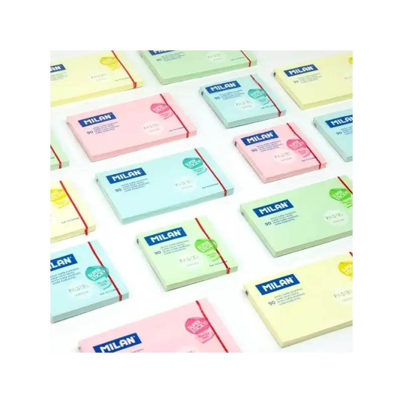 Milan Bloc de 90 Notas Super Adhesivas - Removibles - Mayor Permanencia - 76mm x 76mm - Color Rosa Pastel | Ahorro Imprimiendo