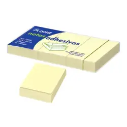 Dohe Pack de 3 Blocs de 100 Notas Reposicionables - Tamaño 37,5x50mm - Papel de 75gr - Ideal para Oficina y Escuela - Color Amar
