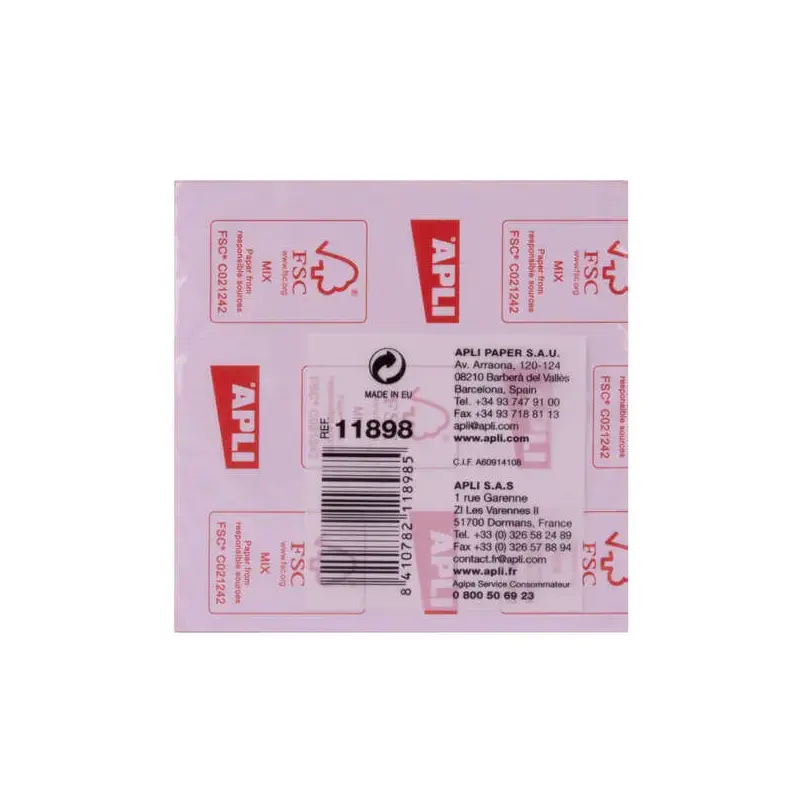 Apli Funny Bloc de 100 Notas Adhesivas 75x75mm - Adhesivo de Calidad - Facil de Despegar - Color Rosa Fluor | Ahorro Imprimiendo