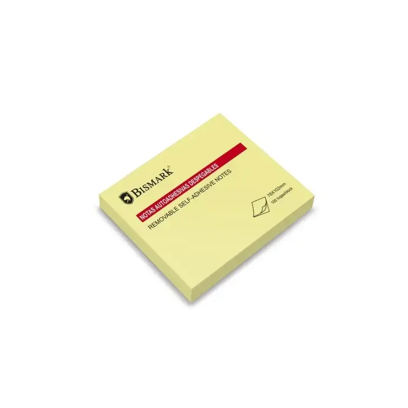 Bismark Bloc de 100 Notas Adhesivas 76x102mm - Color Amarillo | Ahorro Imprimiendo
