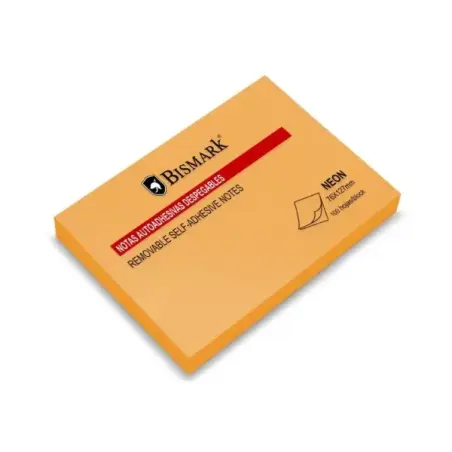 Bismark Bloc de 100 Notas Adhesivas 76x127mm - Color Naranja Neon | Ahorro Imprimiendo