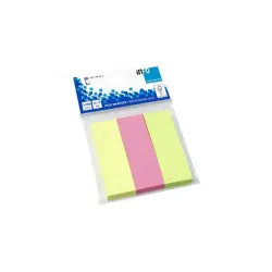 Global Notes inFO Pack de 3 Blocs de 100 Marcadores de Pagina 75 x 25mm - Certificacion FSC™ - Colores Amarillo, Verde y Rosa |