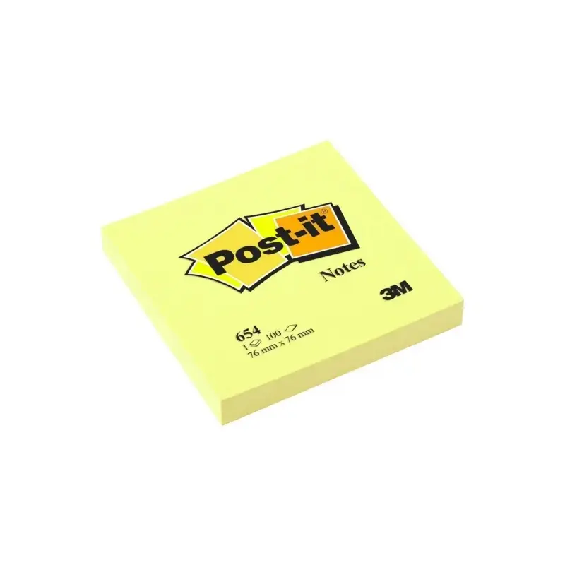Post-it Bloc de 100 Notas Adhesivas Removibles Canary Yellow 76x76mm - Papel con Certificacion PEFC - 7100103157 - Color Amarill