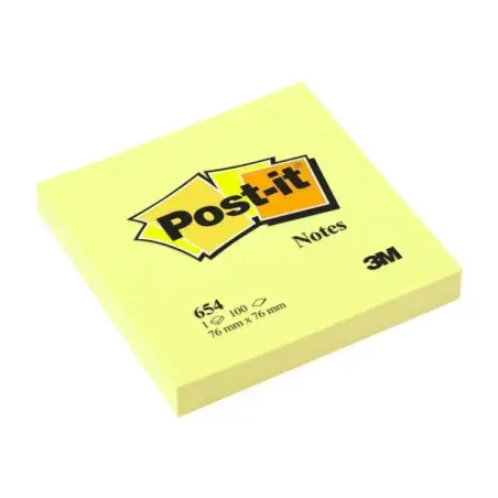 Post-it Bloc de 100 Notas Adhesivas Removibles Canary Yellow 76x76mm - Papel con Certificacion PEFC - 7100103157 - Color Amarill