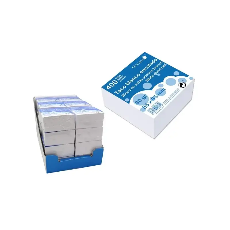 Bismark Taco Encolado de 400 Notas 85x85mm - Color Blanco | Ahorro Imprimiendo