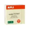 Apli Notas Adhesivas Classic 75x75mm - Cubo de 400 Hojas - Adhesivo de Calidad - Facil de Despegar - Amarillo | Ahorro Imprimien