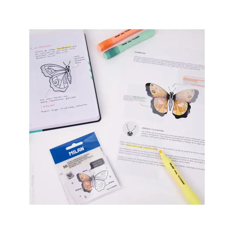 Milan Pack de 50 Notas Adhesivas - Translucidas - Removibles - 76x76mm - Color Transparente | Ahorro Imprimiendo