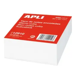 Apli Taco de 500 Hojas 80x80mm - Hojas Encoladas - Color Blanco | Ahorro Imprimiendo