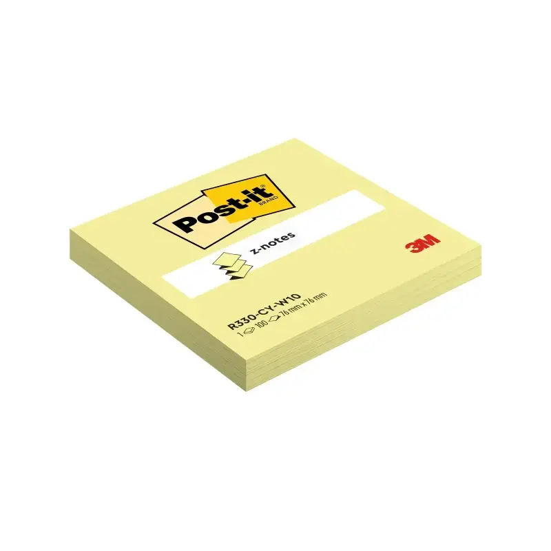 Post-It Bloc de 100 Z-Notas Adhesivas Reposicionables - Forma Cuadrada - 76x76mm - Color Amarillo Claro | Ahorro Imprimiendo