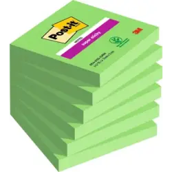 Post-It Super Sticky Blocs de 90 Notas Adhesivas Reposicionables - 76x76mm - 100% PEFC - Color Verde | Ahorro Imprimiendo