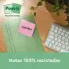 Post-It Bloc de 100 Notas Adhesivas Recicladas - Forma Cuadrada - Colores Surtidos Aleatorios | Ahorro Imprimiendo