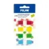 Milan Bloc de 140 Puntos de Pagina de Colores Transparentes - Plastico - Removibles - Medidas 45mm x 12mm - Colores Surtidos | A
