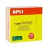 Apli Funny Cubo de 400 Notas Adhesivas 75 x 75 mm - Colores Surtidos Fluorescentes | Ahorro Imprimiendo