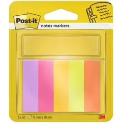 Post-It Pack de 5 Blocs de 50 Marcadores Reposicionables - Forma Rectangular - Colores Surtidos | Ahorro Imprimiendo