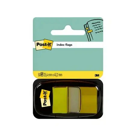 Post-it Index Dispensador con 50 Marcadores Reposicionables 25.4 x 43.2mm - Adherencia Firme - Para Marcar, Señalar o Destacar I