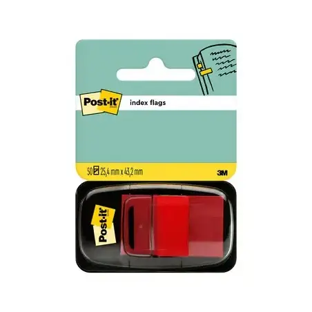 Post-it Index Dispensador con 50 Marcadores Reposicionables 25.4 x 43.2mm - Adherencia Firme - Para Marcar, Señalar o Destacar I