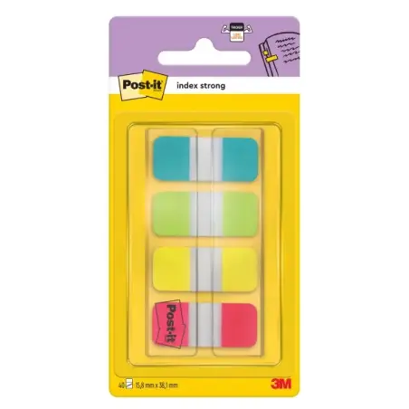 Post-It Index Dispensador con 40 Marcadores Reposicionables - Forma Rectangular - Colores Surtidos | Ahorro Imprimiendo