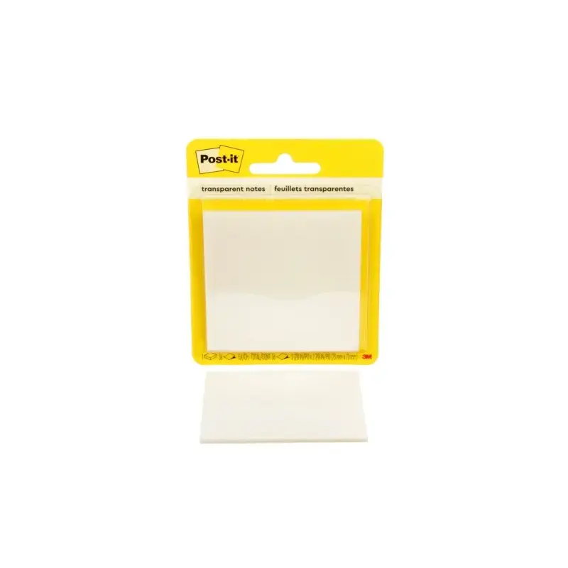 Post-It Bloc de 36 Notas Transparentes - Forma Cuadrada - 73x73mm - Color Transparente | Ahorro Imprimiendo
