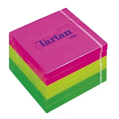 Tartan 7676N Pack de 6 Blocs de 100 Notas Adhesivas Reposicionables 76x76mm - 100% PEFC - Colores Surtidos | Ahorro Imprimiendo