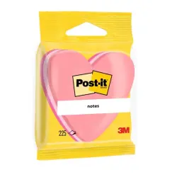 Post-It Bloc de 225 Notas Adhesivas Reposicionables - Forma Corazon - 70x70mm - Color Rosa | Ahorro Imprimiendo