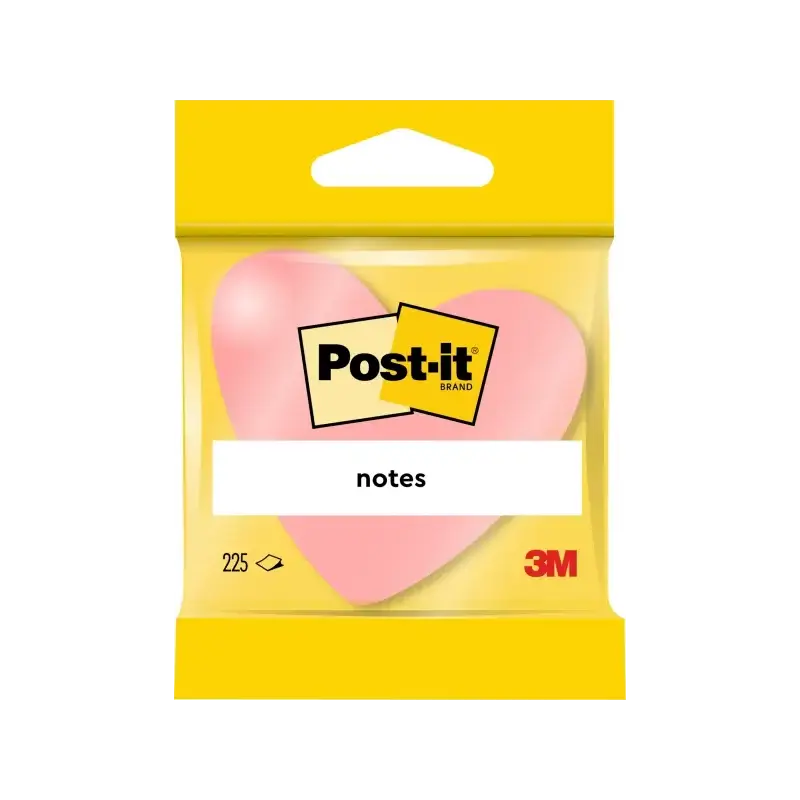 Post-It Bloc de 225 Notas Adhesivas Reposicionables - Forma Corazon - 70x70mm - Color Rosa | Ahorro Imprimiendo