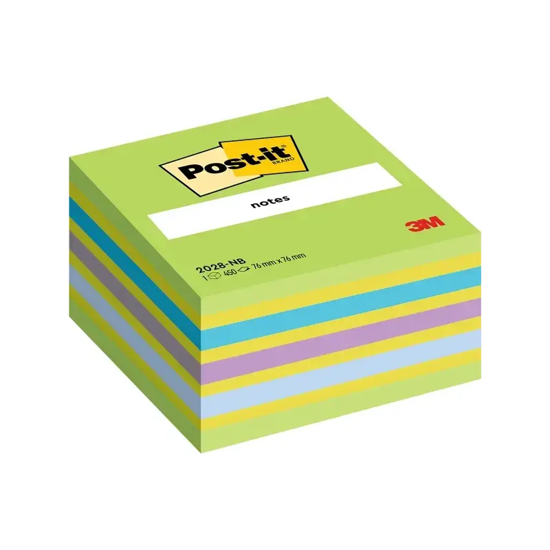 Post-It Cubo de 450 Notas Adhesivas Reposicionables - Forma Cuadrada - 76x76mm - Colores Surtidos | Ahorro Imprimiendo