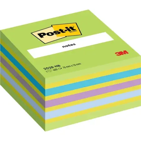 Post-It Cubo de 450 Notas Adhesivas Reposicionables - Forma Cuadrada - 76x76mm - Colores Surtidos | Ahorro Imprimiendo