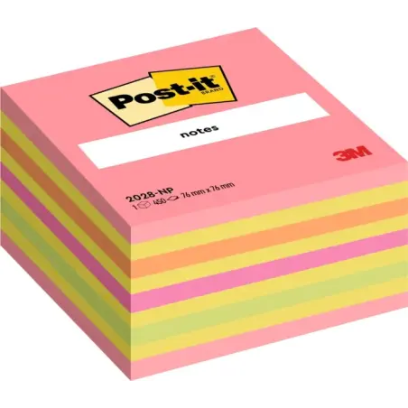 Post-It Cubo de 450 Notas Adhesivas Reposicionables - Forma Cuadrada - 76x76mm - Colores Surtidos | Ahorro Imprimiendo