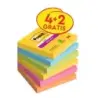 Post-It Super Sticky Pack de 6 Blocs de 90 Notas Adhesivas Reposicionables - Forma Cuadrada - 76x76mm - Colores Surtidos | Ahorr