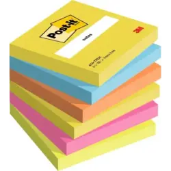 Post-It Pack de 6 Blocs de 100 Notas Adhesivas Reposicionables - Forma Cuadrada - 76x76mm - Colores Surtidos | Ahorro Imprimiend