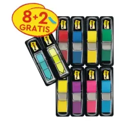Post-It Index Pack de 10 Dispensadores con 35 Marcadores de Indice Reposicionables - Forma Rectangular - Colores Surtidos | Ahor