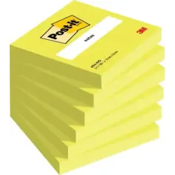 Post-It Pack de 6 Blocs de 100 Notas Adhesivas Reposicionables - Forma Cuadrada - 76x76mm - Color Verde | Ahorro Imprimiendo