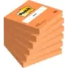Post-It Pack de 6 Blocs de 100 Notas Adhesivas Reposicionables - Forma Cuadrada - 76x76mm - Color Naranja | Ahorro Imprimiendo