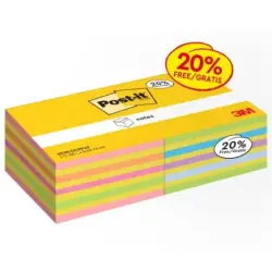 Post-It Pack de 2 Cubos de 450 Notas Adhesivas Reposicionables - Forma Cuadrada - Colores Surtidos | Ahorro Imprimiendo