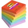 Post-It Super Sticky Pack de 6 Blocs de 90 Notas Adhesivas Reposicionables - Forma Cuadrada - 76x76mm - Colores Surtidos | Ahorr