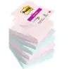 Post-It Super Sticky Pack de 6 Blocs de 90 Notas Adhesivas Reposicionables - Forma Cuadrada - 76x76mm - en Zig-Zag - Colores Sur